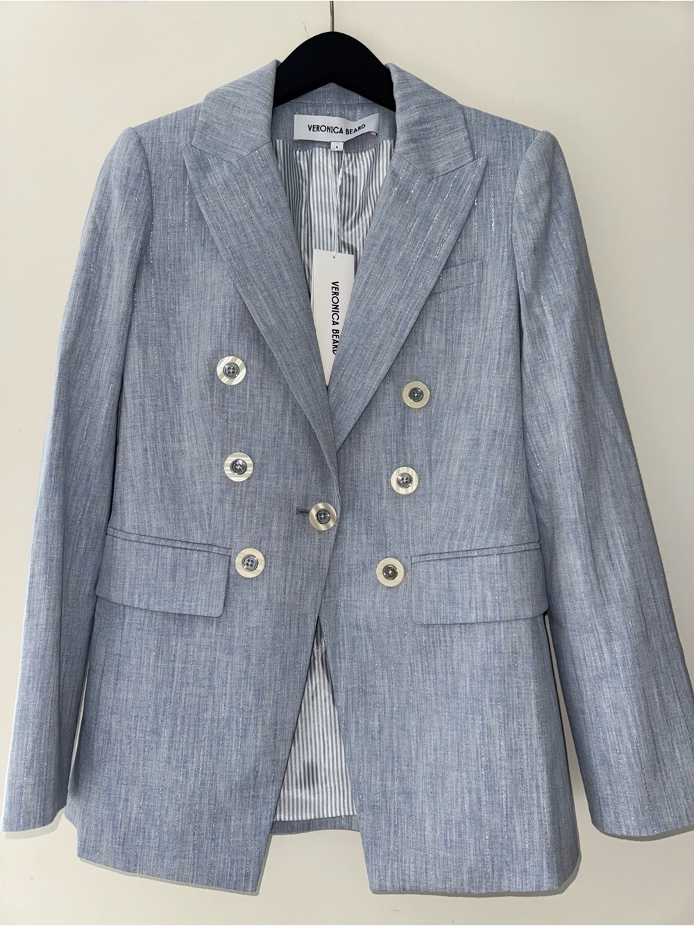 Veronica Beard Gaya Metallic Pinstripe Blazer - Picture 12 of 13